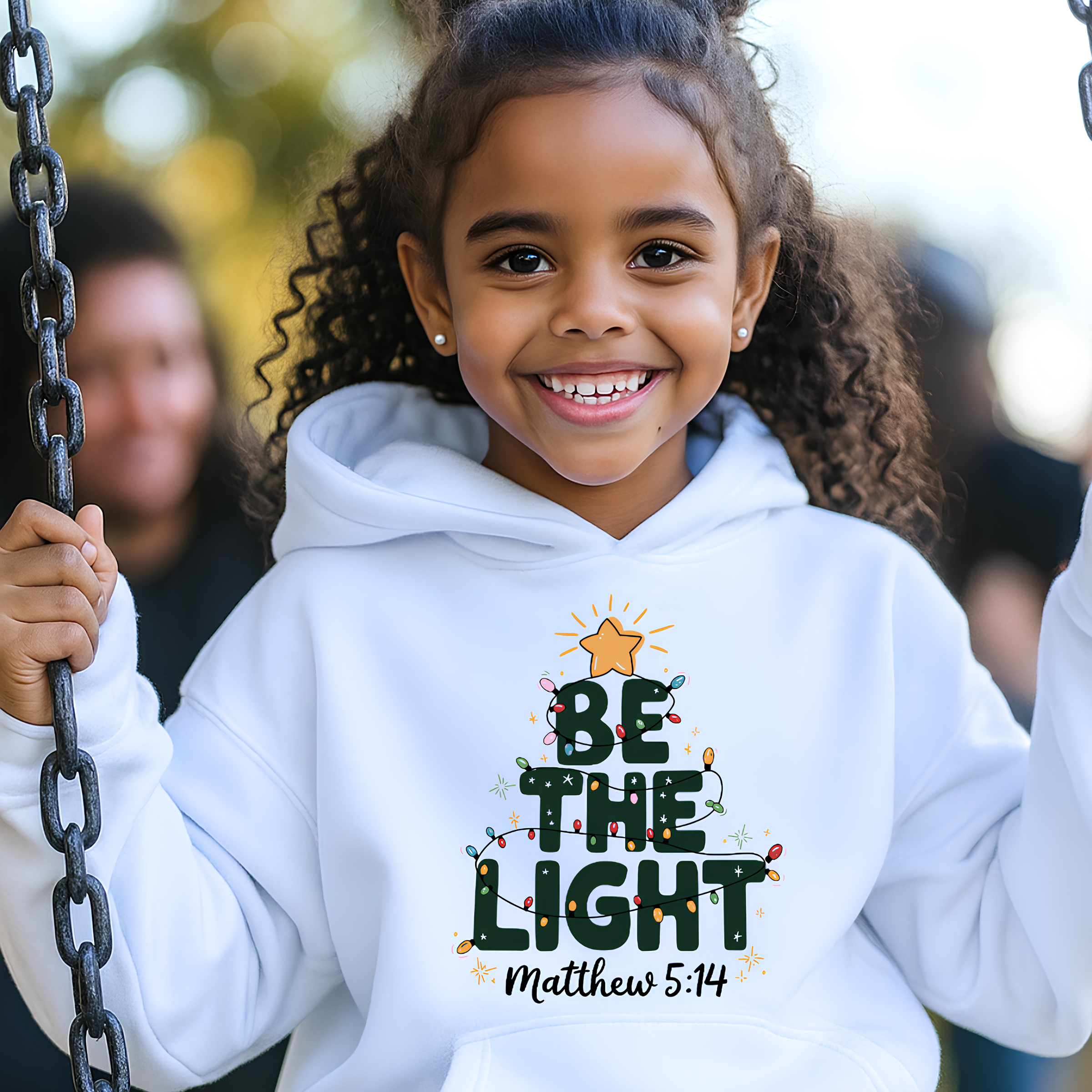 Be The Light Youth Hoodie – Christian Scripture Matthew 5:14 Christmas Kids Sweatshirt