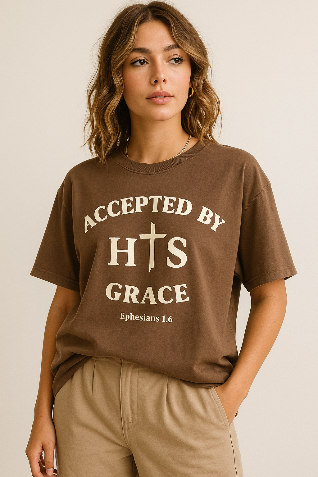 Accepted by His Grace T‑Shirt — Christian Faith Tee (Ephesians 1:6)