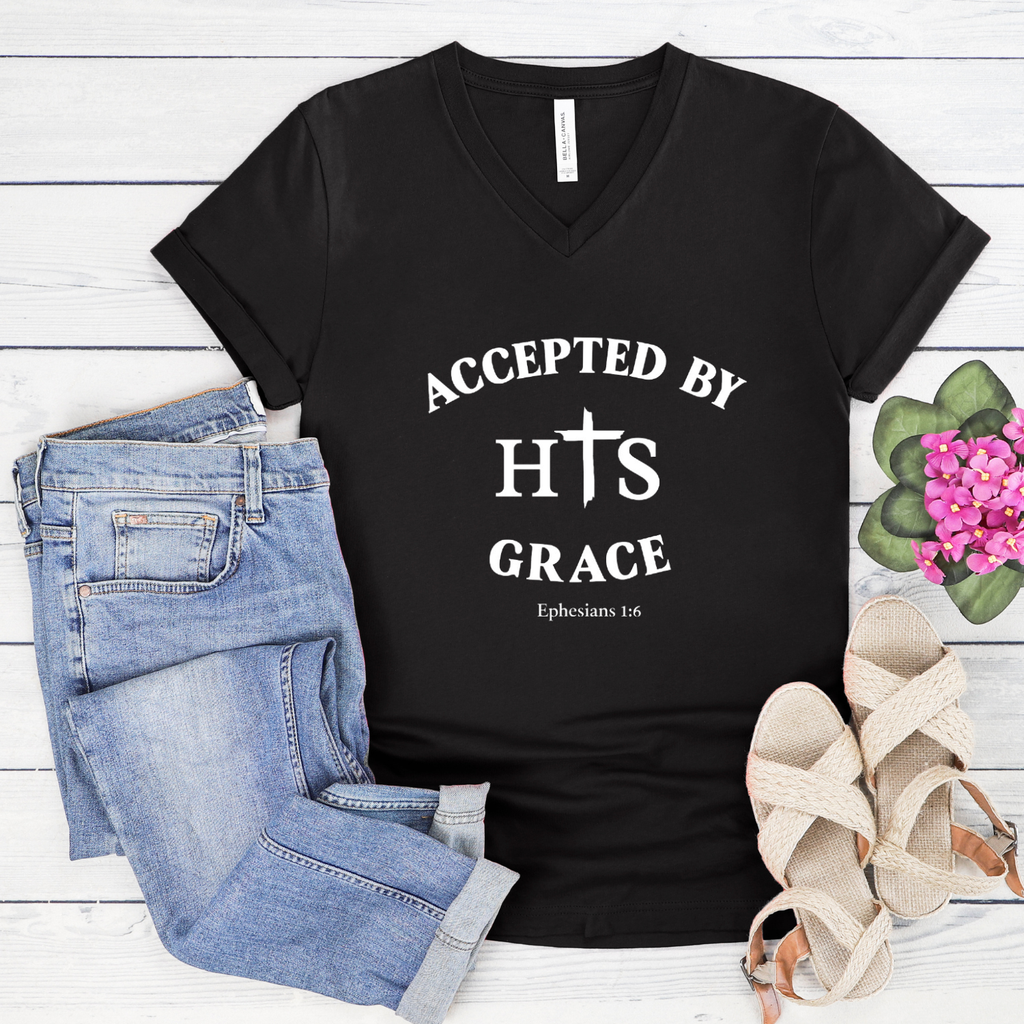 Accepted by His Grace T‑Shirt — Christian Faith Tee (Ephesians 1:6)