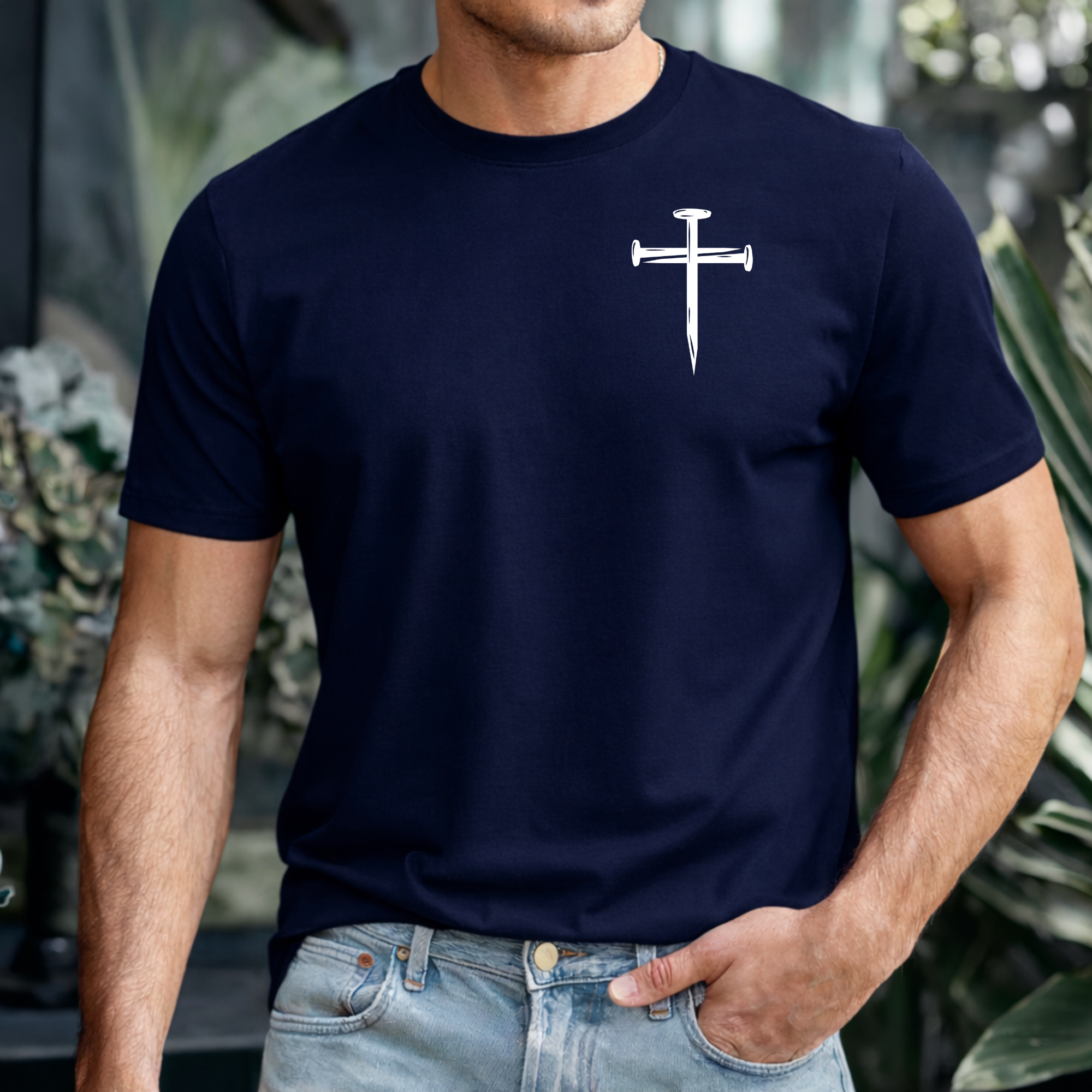 Christian Cross Sword Shirt, Minimalist Christian T-Shirt, Faith Shirt for Men, Jesus Graphic Tee, Christian Gift for Him