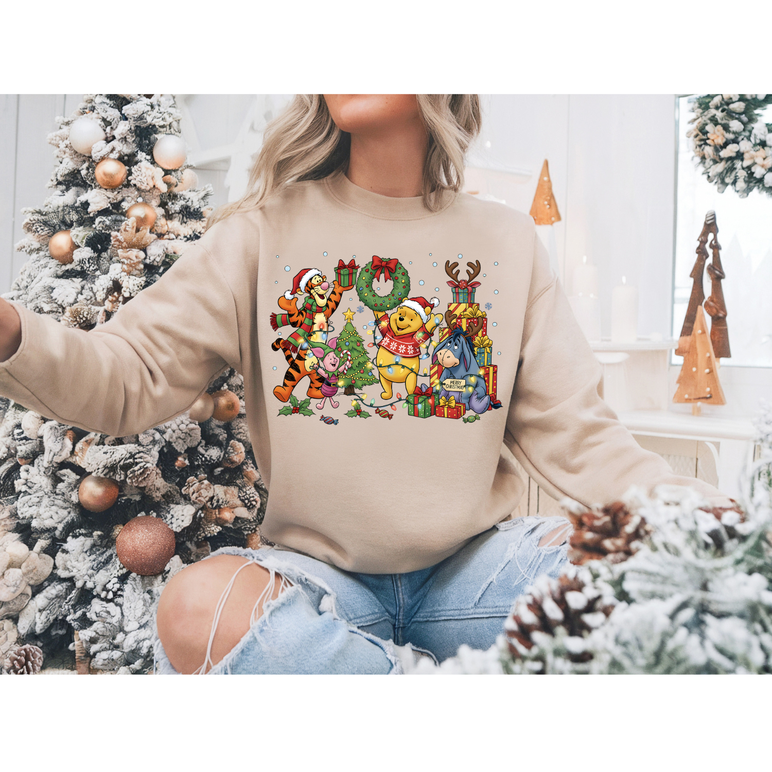 Festive Winnie the Pooh Christmas Crew Sweatshirt