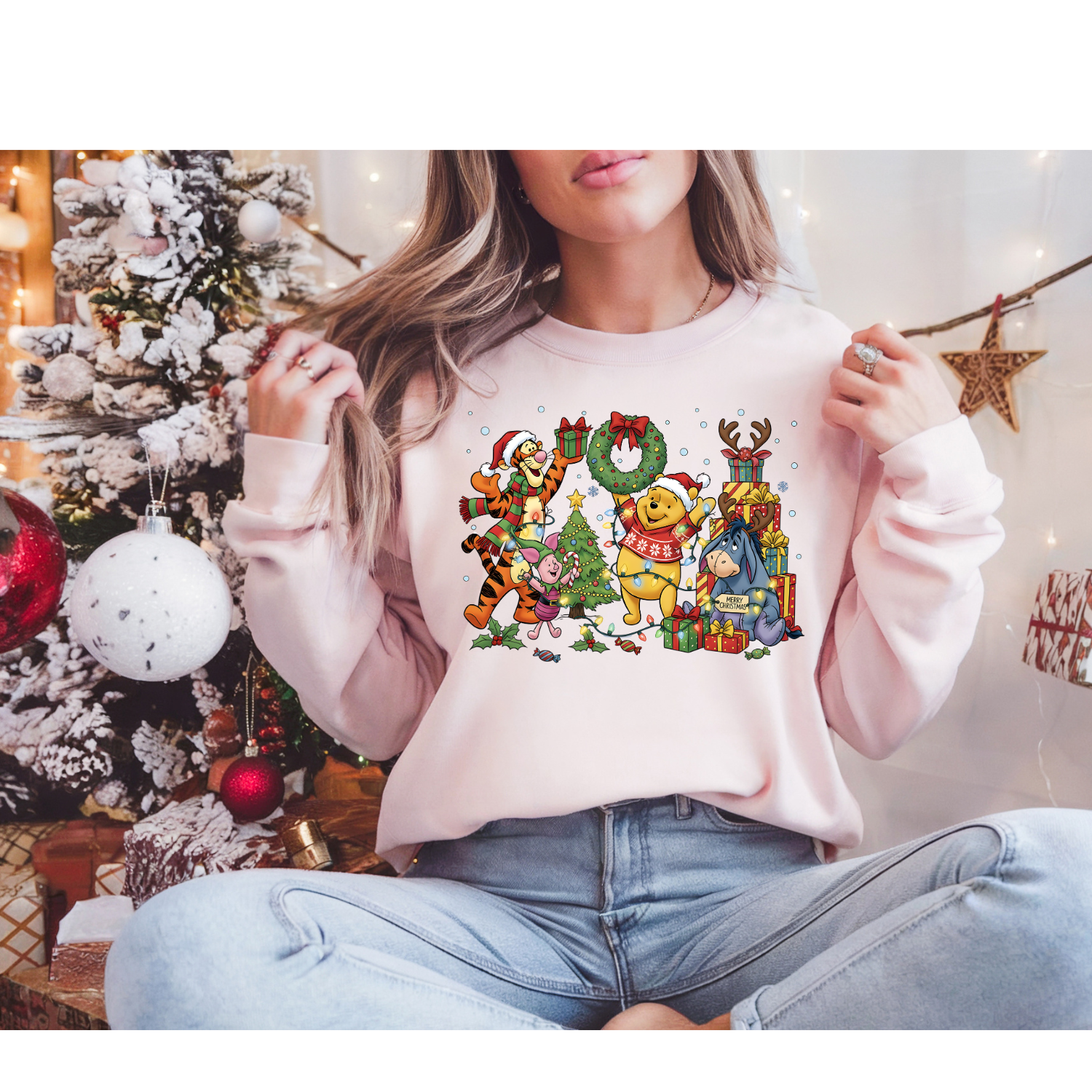 Festive Winnie the Pooh Christmas Crew Sweatshirt