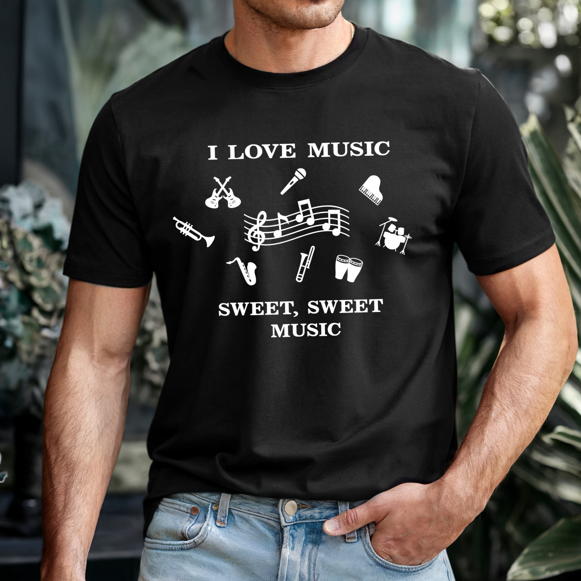I Love Music Mens T-Shirt, Music Lovers