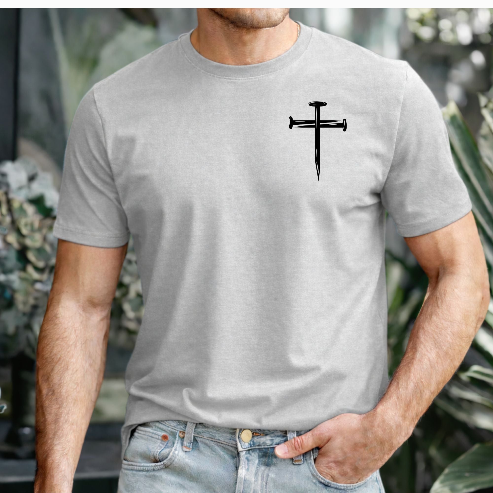 Christian Cross Sword Shirt, Minimalist Christian T-Shirt, Faith Shirt for Men, Jesus Graphic Tee, Christian Gift for Him